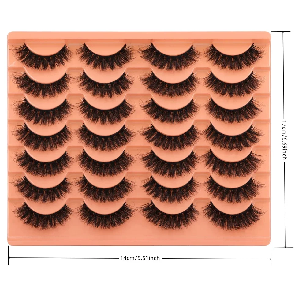 14 Pairs Natural Look Faux Min - Eyelash Extension Volume Cat Eye recension och pris