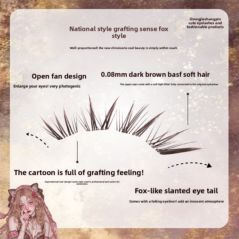 No Glue Black Brown Individual - Eyelash Extension Fox Eye recension och pris