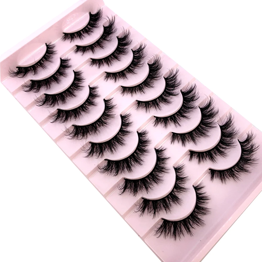 AMSDCN 9 Pairs Mink Lashes Flu - Eyelash Extension Volume Cat Eye recension och pris