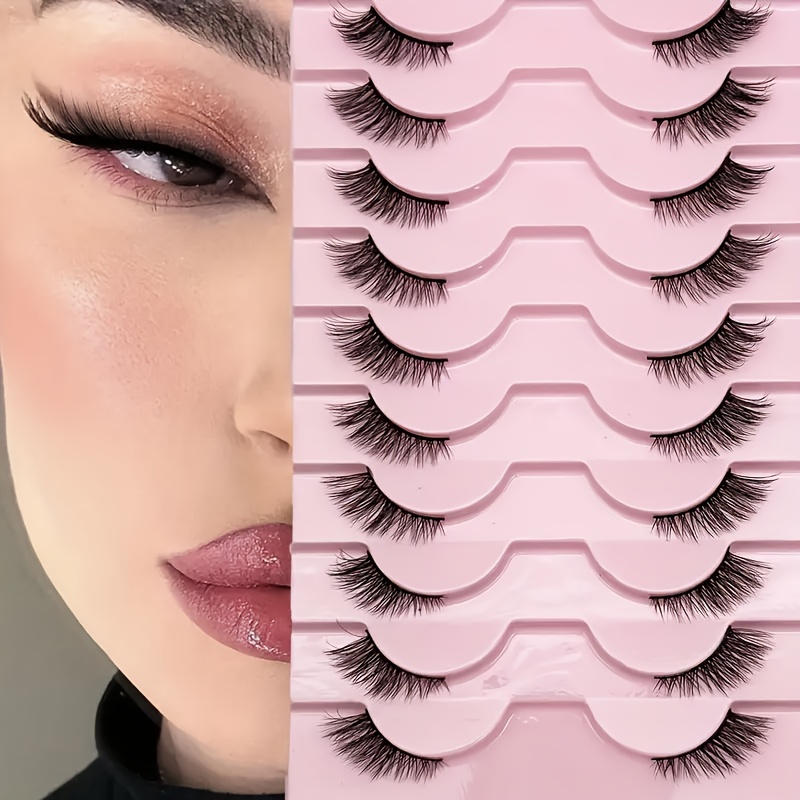 10 Pairs Natural Fluffy Half L - Eyelash Extension Cat Eye recension och pris