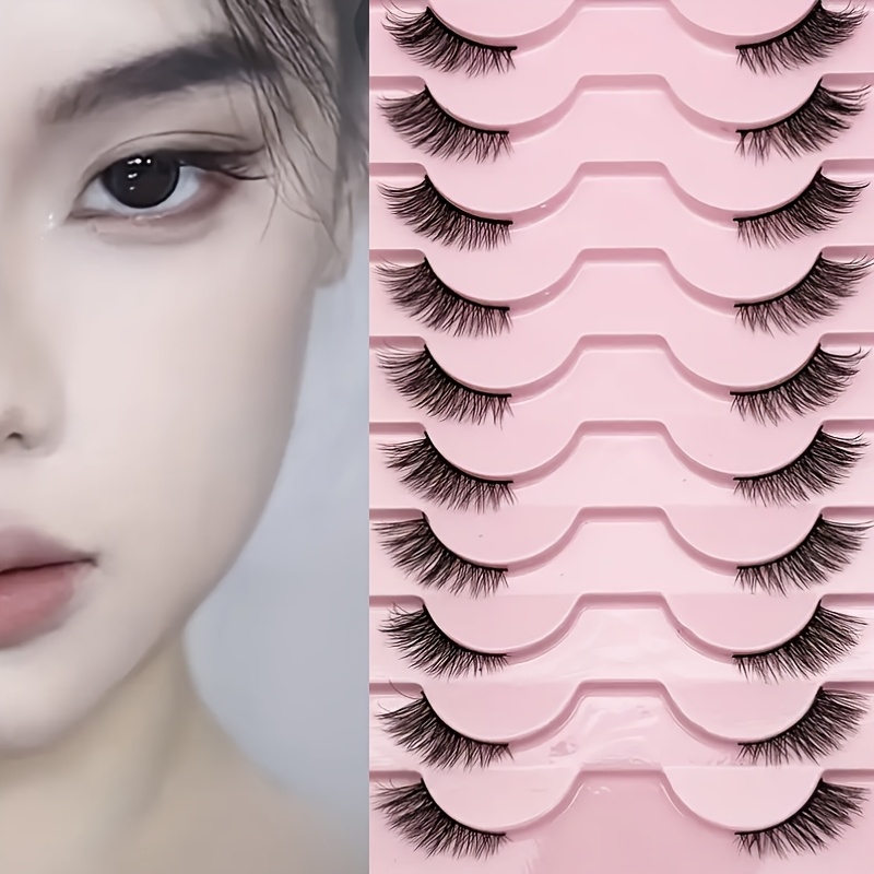 10 Pairs Natural Fluffy Half L - Eyelash Extension Cat Eye recension och pris