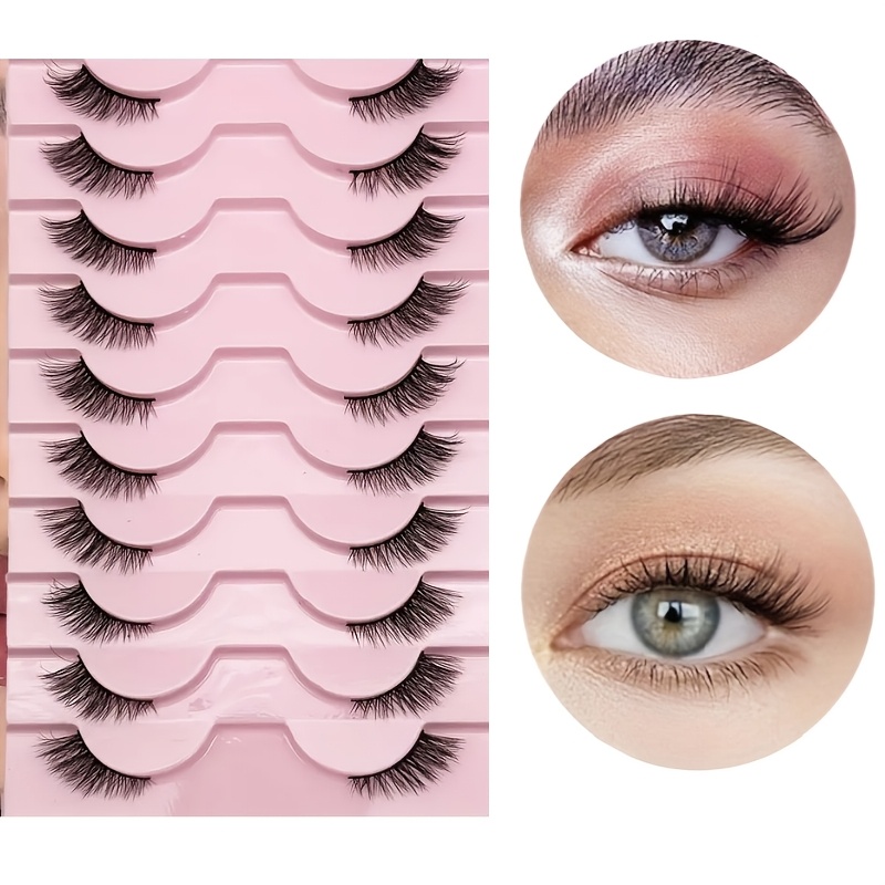 10 Pairs Natural Fluffy Half L - Eyelash Extension Cat Eye recension och pris