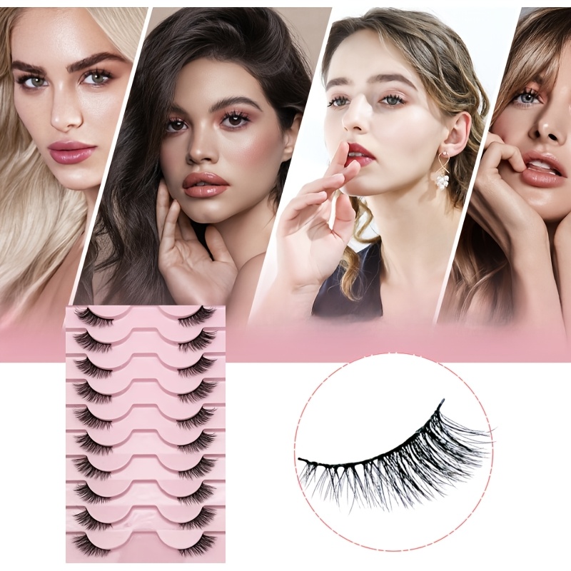 10 Pairs Natural Fluffy Half L - Eyelash Extension Cat Eye recension och pris